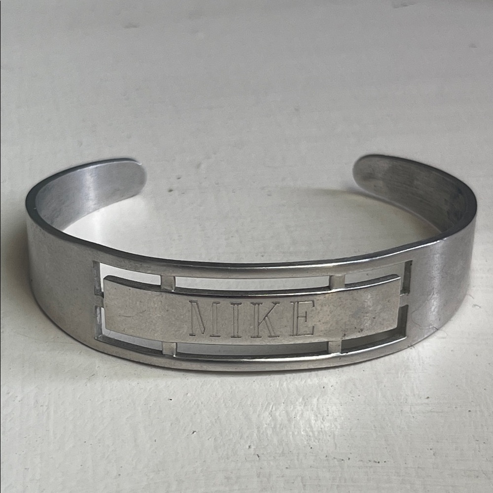 Silver Engraved “MIKE” Cuff Bracelet